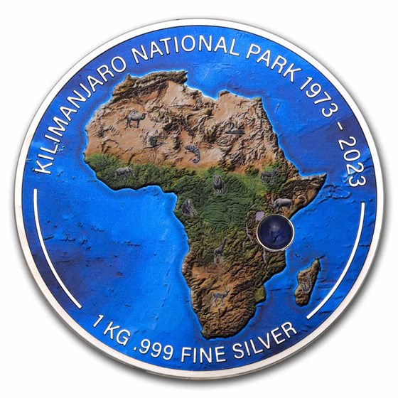 2023 Djibouti 1 kilo Silver 50th Anniv. Kilimanjaro National Park 2023 Djibouti 1 kilo Silver 50th Anniv. Kilimanjaro National Park