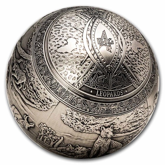 2023 Djibouti 1 kilo Silver Big Five of Africa Leopard Spherical