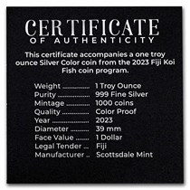Buy 2023 Fiji 1 oz Silver Koi Fish Proof (Colorized) | APMEX