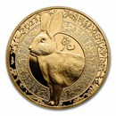 2023 France 1/4 oz Gold €50 Year of the Rabbit Proof (Lunar)