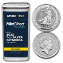 2023 GB 1 oz Ag Britannia (25-Coin MD Premier® Tube + PCGS FS®)