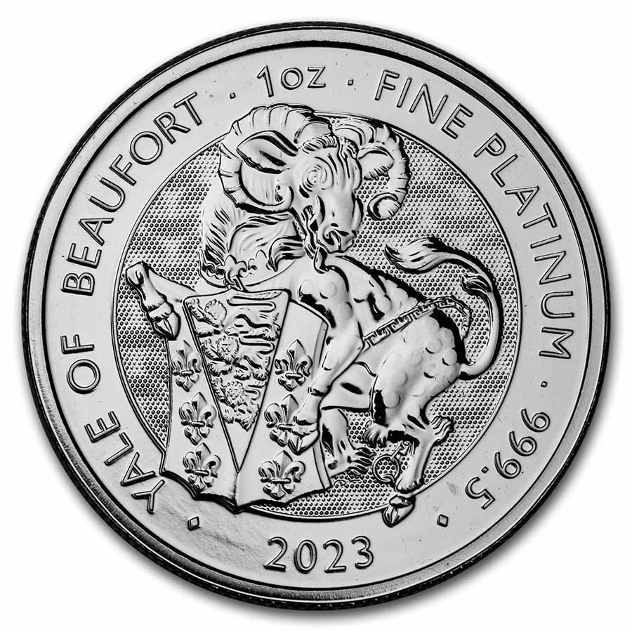 2023 GB 1 oz Platinum Royal Tudor Beasts The Yale Of Beaufort BU