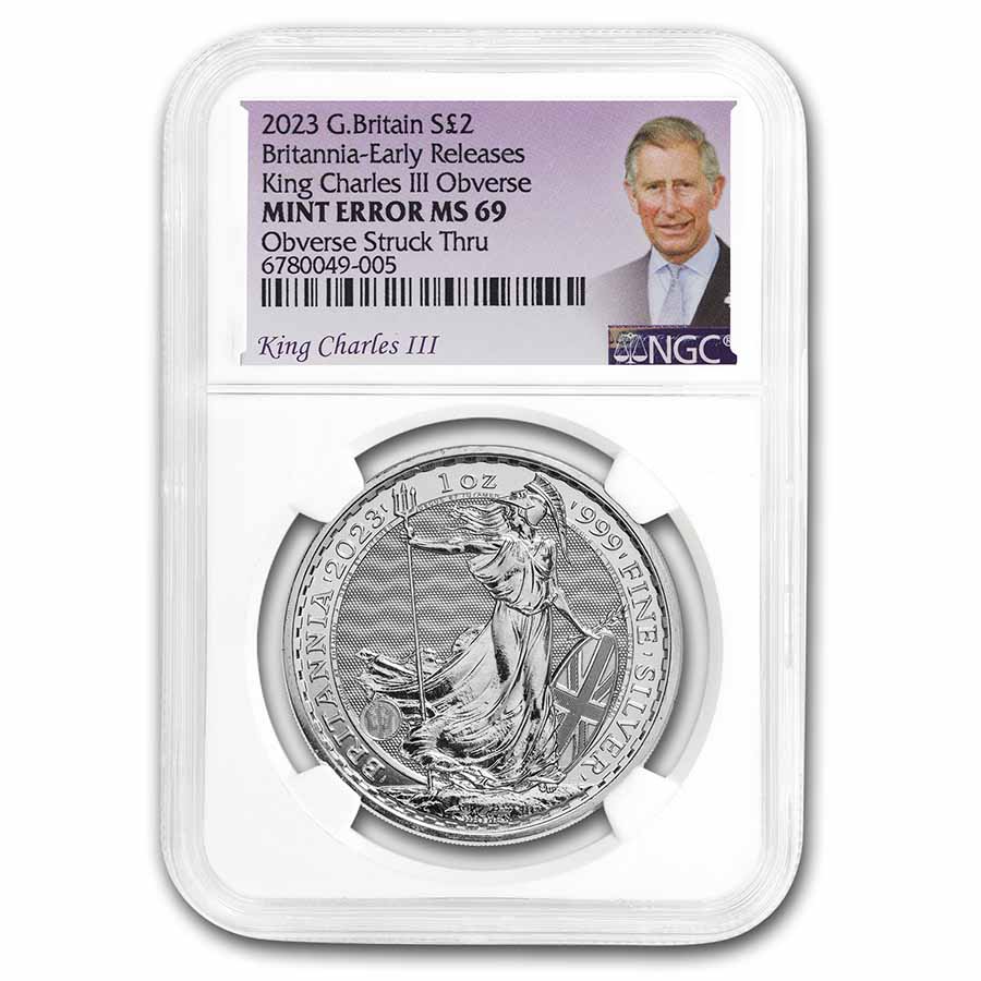 Buy 2023 GB 1 oz Silver Britannia MS-69 NGC King (Mint Error) | APMEX
