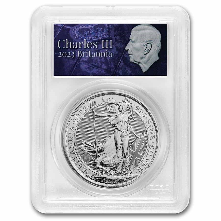 2023 GB 1 oz Silver Britannia PCGS MS-69 FS (King Label)