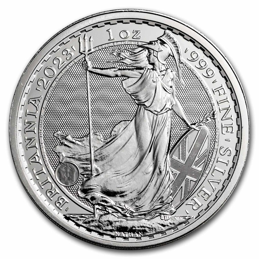 2023 GB 1 oz Silver Coronation Britannia BU (Abrasions)