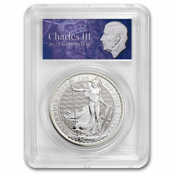 2023 GB 1 oz Silver Coronation Britannia PCGS GEM BU (King Label)