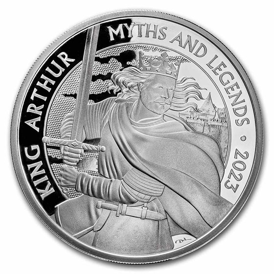 2023 GB 1 oz Silver Myths & Legends King Arthur Prf (Box & COA) 2023 GB 1 oz Silver Myths & Legends King Arthur Prf (Box & COA)