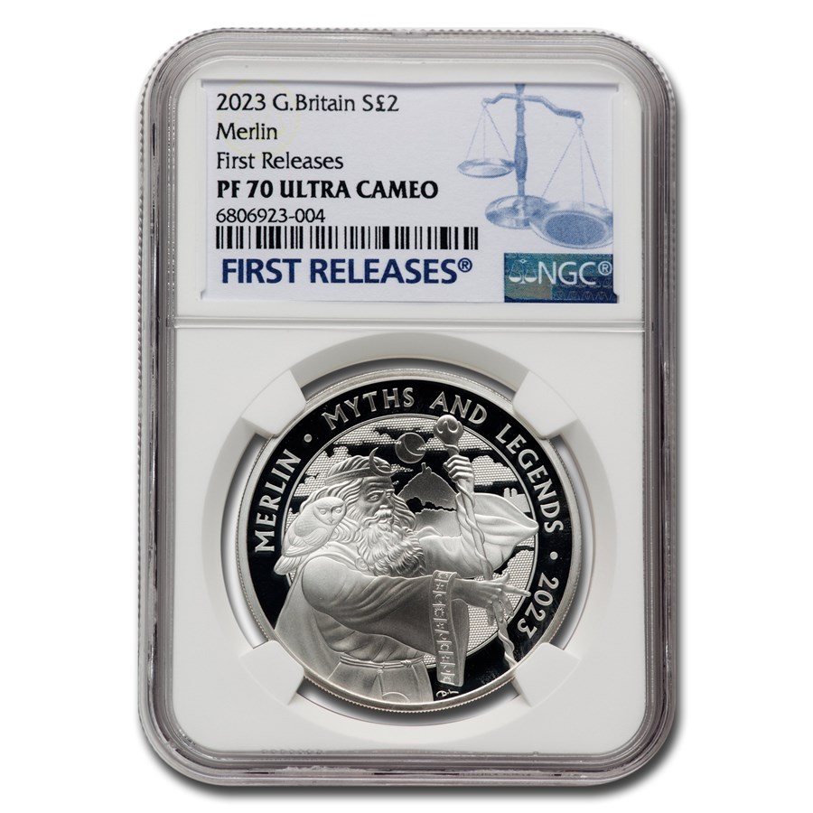 2023 GB 1 oz Silver Myths & Legends Merlin PF-70 UCAM NGC (FR)