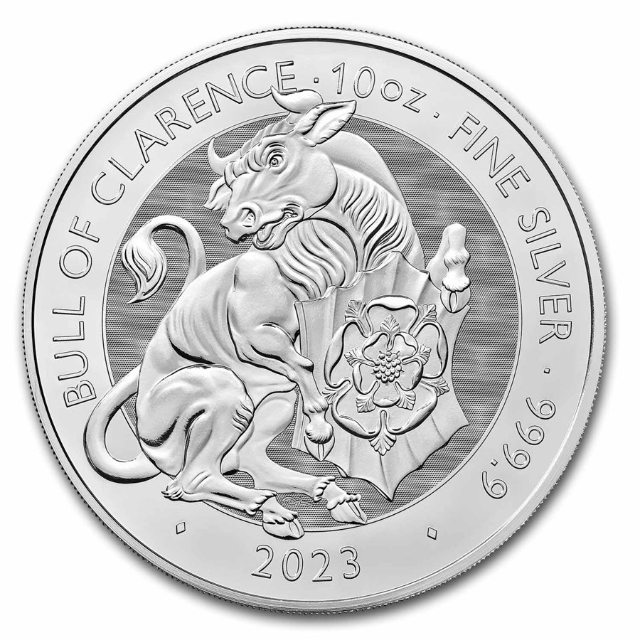 2023 GB 10 oz Silver Royal Tudor Beasts The Bull of Clarence BU