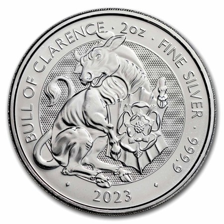 Buy 2023 GB 2 oz Silver Royal Tudor Beasts The Bull of Clarence