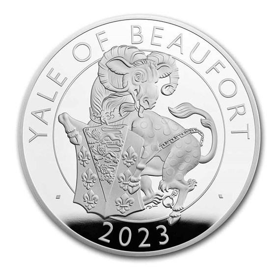2023 GB 5oz Ag Royal Tudor Beasts Yale of Beaufort Prf (Box/COA)