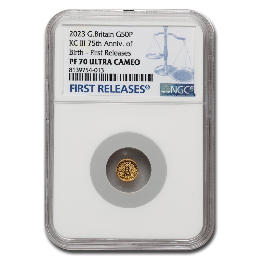 2023 GB 75th Ann Birth of His Majesty 1/40 oz Gold PF-70 NGC (FR)