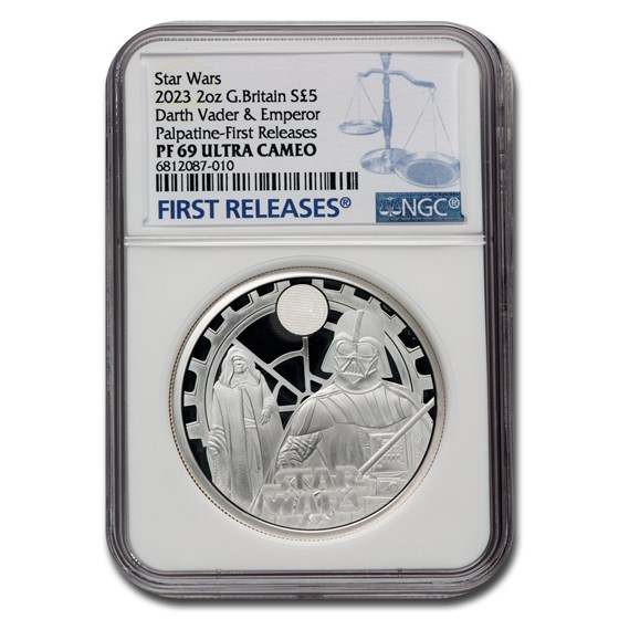 2023 GB Star Wars: Darth Vader & Emperor £5 PF-69 UCAM NGC (FR) 2023 GB Star Wars: Darth Vader & Emperor £5 PF-69 UCAM NGC (FR)