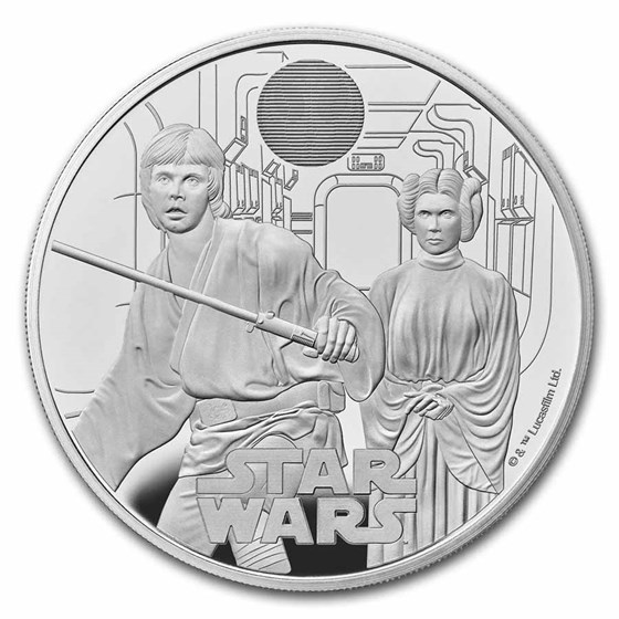 2023 GB Star Wars Luke Skywalker & Princess Leia £2 Slvr Prf Coin 2023 GB Star Wars Luke Skywalker & Princess Leia £2 Slvr Prf Coin