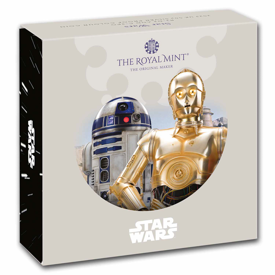 APMEX - 2023 GB Star Wars: R2-D2 and C-3PO 50p Colorized Silver Prf Coin