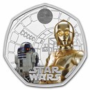 2023 GB Star Wars: R2-D2 and C-3PO 50p Colorized Silver Prf Coin