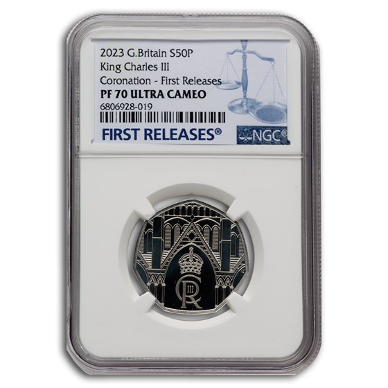 2023 GB The Coronation of His Majesty 50p Silver PF-70 NGC (FR) 2023 GB The Coronation of His Majesty 50p Silver PF-70 NGC (FR)