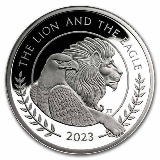 2023 GB The Lion and The Eagle 2 oz Silver Proof Coin 2023 GB The Lion and The Eagle 2 oz Silver Proof Coin