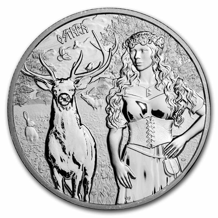 2023 Germania Valkyries: Ostara 1 oz Silver Round BU