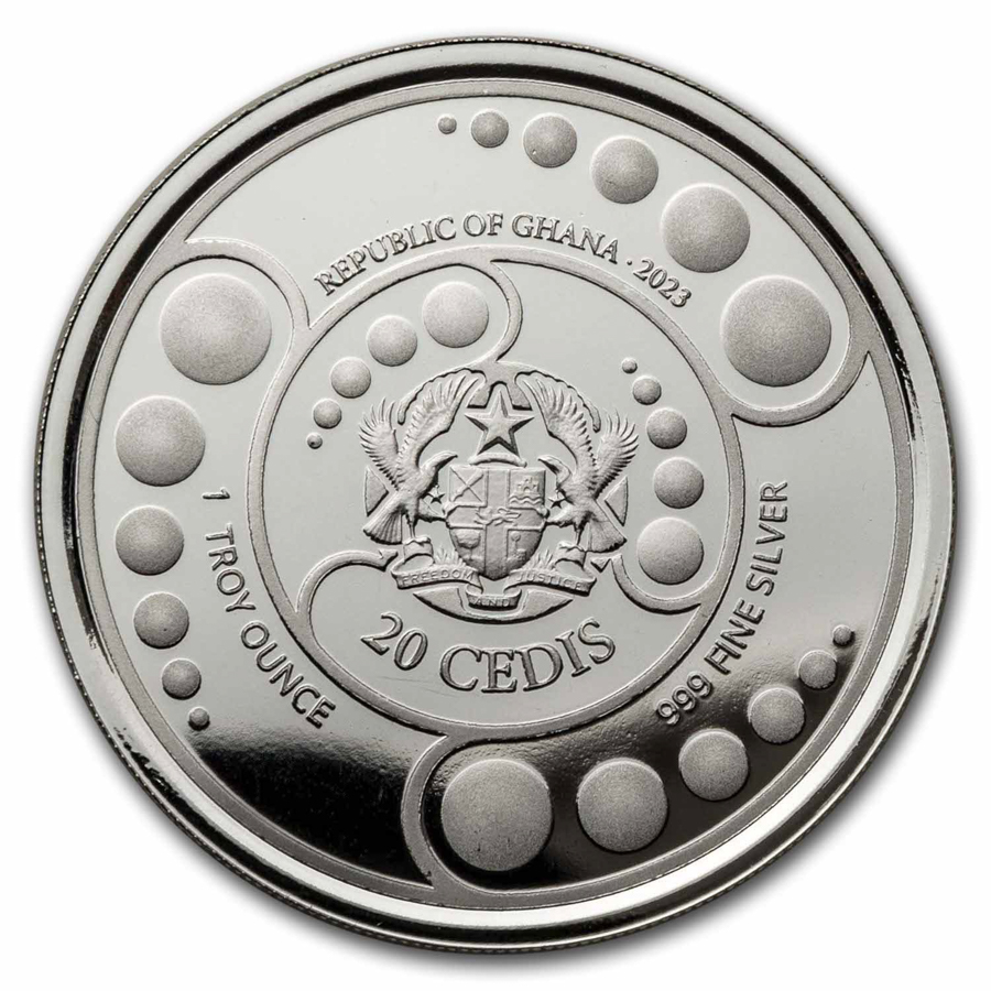 2023 Ghana 1 oz Silver 20 Cedis Space Alien Colorized Proof | eBay