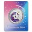 2023 Ghana 1 oz Silver 5 Cedis Purple Magical Unicorn "Aurora"