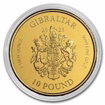 Buy 2023 Gibraltar 1 oz Gold Lady Justice BU | APMEX
