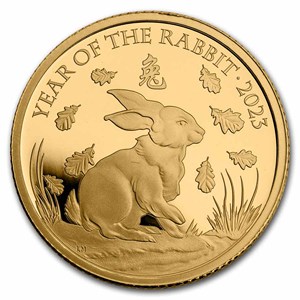 Buy 2023 Great Britain 1/4 oz Gold Year of the Rabbit Prf (Box & COA ...