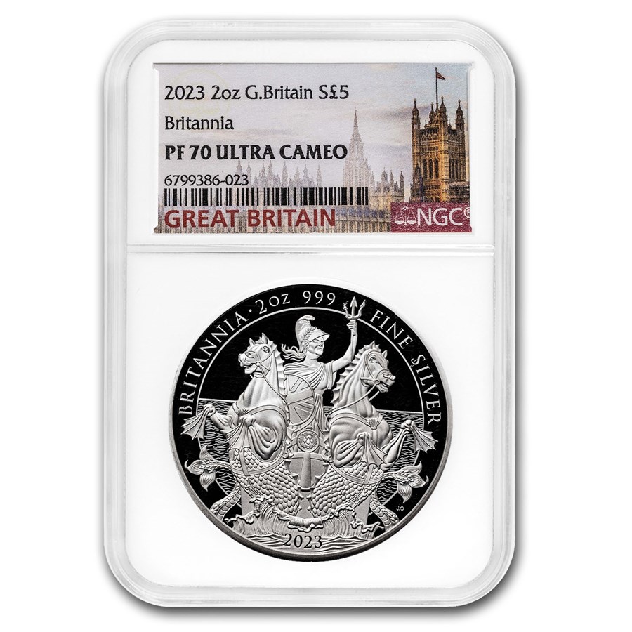 2023 Great Britain 2 oz Silver Proof Britannia PF-70 NGC 2023 Great Britain 2 oz Silver Proof Britannia PF-70 NGC