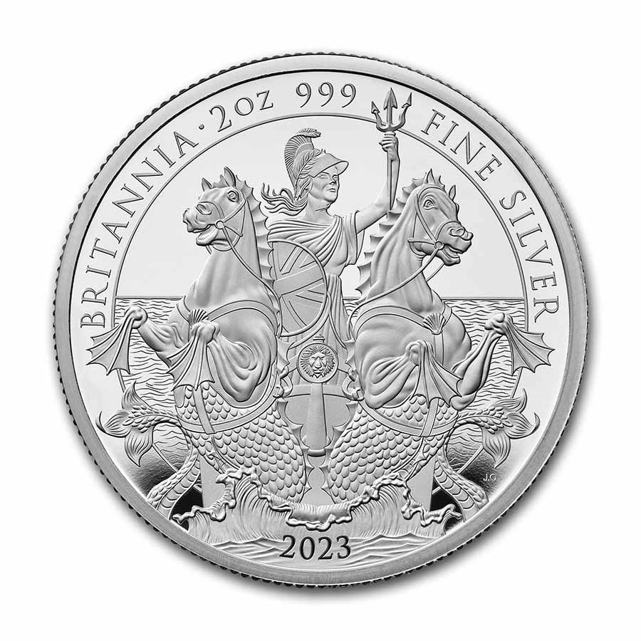 2023 Great Britain 2 oz Silver Proof Britannia (w/ Box & COA)