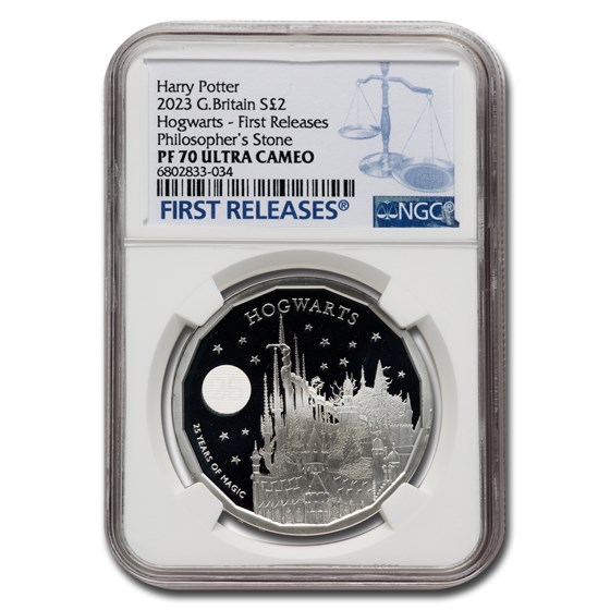 2023 Great Britain Hogwarts £2 Silver PF-70 UCAM NGC (FR) 2023 Great Britain Hogwarts £2 Silver PF-70 UCAM NGC (FR)