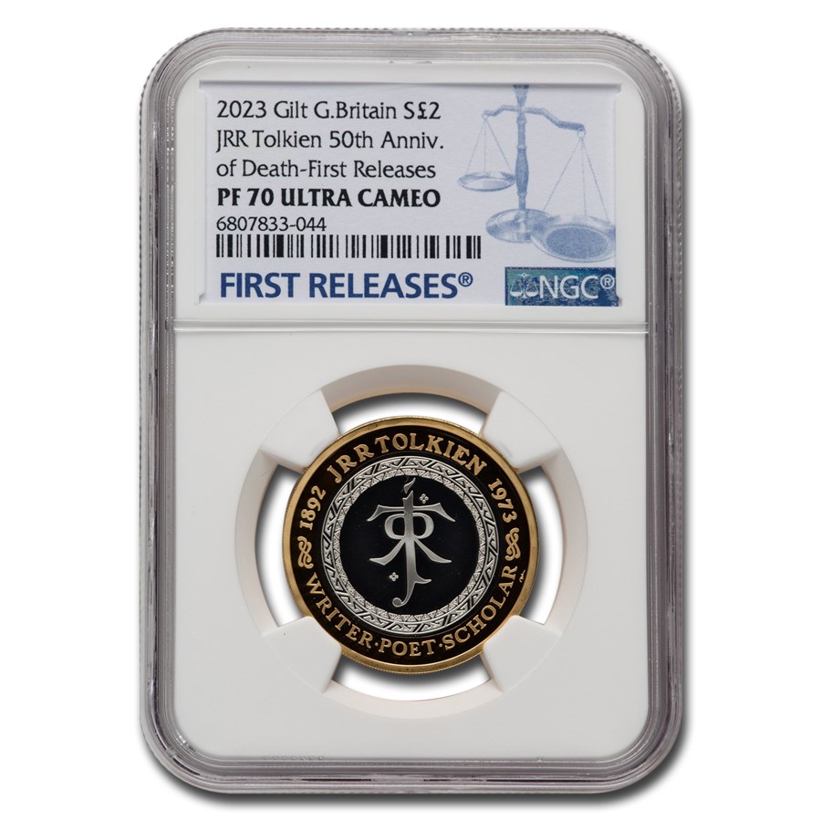 2023 Great Britain Tolkien Silver Commem £2 PF-70 UCAM NGC (FR)