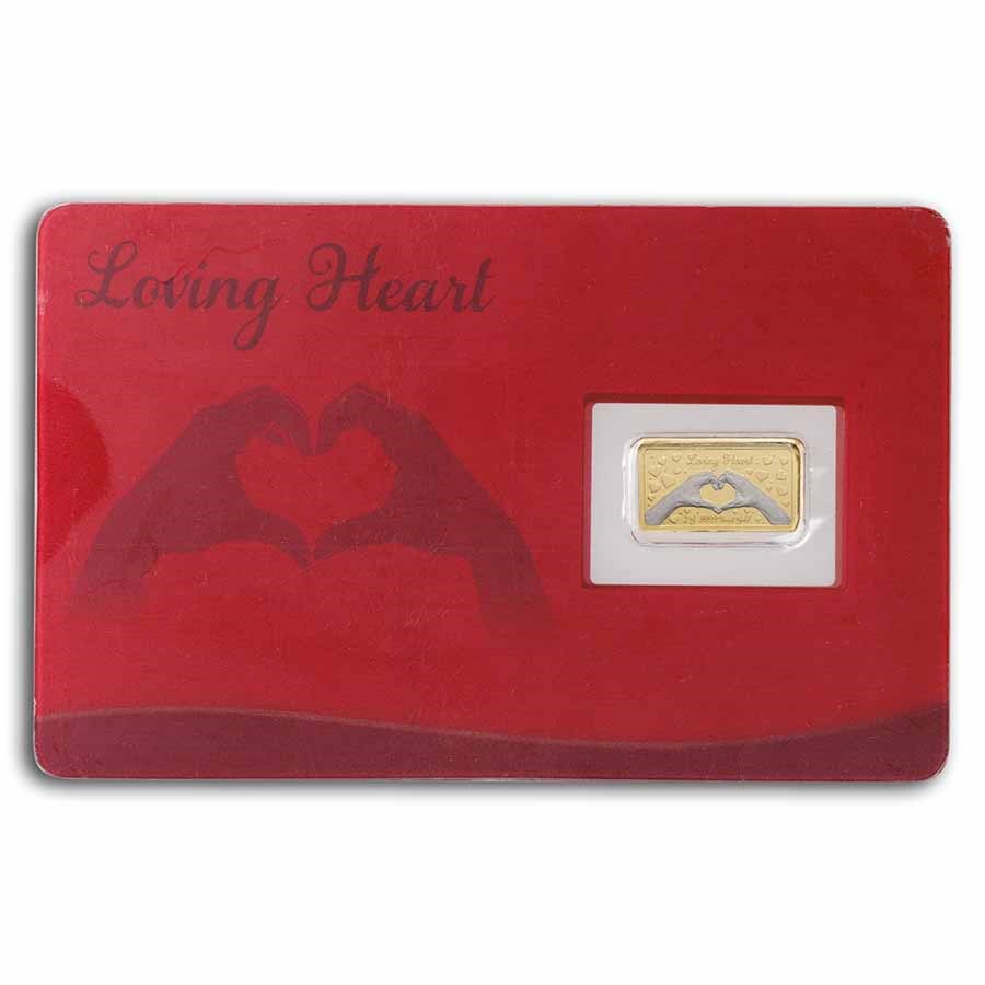 2023 Guinea 2 gram Proof Gold Loving Heart Coin Bar