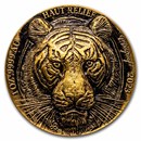 2023 Ivory Coast 1 oz Gold Big Five Asia Haut Relief Tiger