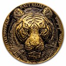 2023 Ivory Coast 1 oz Gold Big Five Asia Haut Relief Tiger