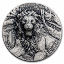 2023 Ivory Coast 3 oz Antique Silver Predators: Lion