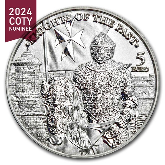 2023 Malta 1 oz Silver 5 Euro Knights of the Past BU 2023 Malta 1 oz Silver 5 Euro Knights of the Past BU