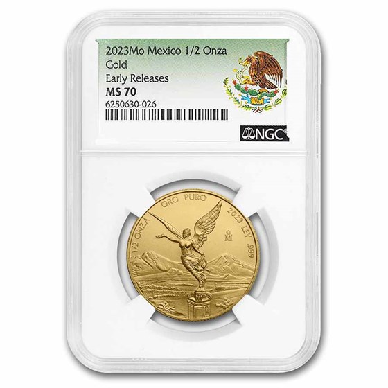 2023 Mexico 1/2 oz Gold Libertad MS-70 NGC (ER, Coat of Arms) 2023 Mexico 1/2 oz Gold Libertad MS-70 NGC (ER, Coat of Arms)