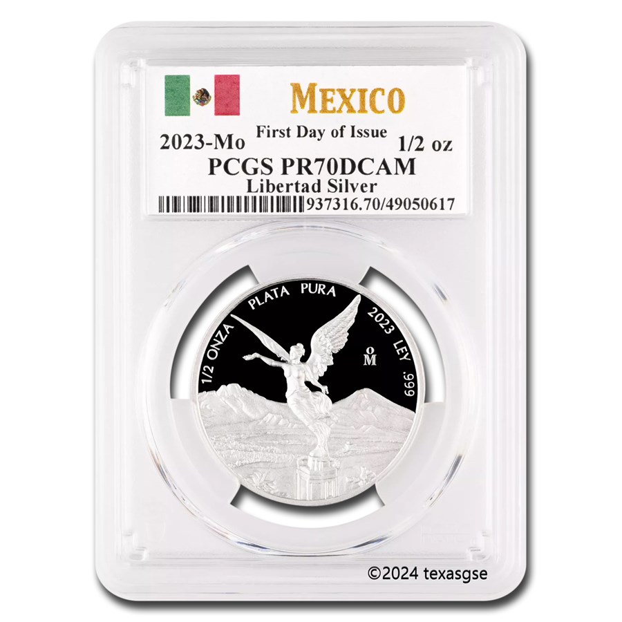 Buy 2023 Mexican 1/2 oz Silver Libertad PR-70 DCAM (FDI) | APMEX