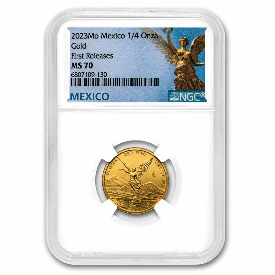 Buy 2023 Mexican 1/4 oz Gold Libertad MS-70 NGC (First Release) | APMEX