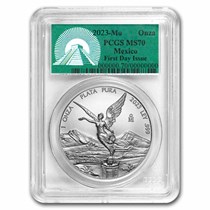 Buy 2023 Mexican 1 oz Silver Libertad MS-70 PCGS (FDI, Green) | APMEX