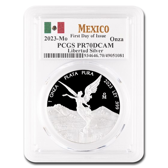 2023 Mexico 1 oz Silver Libertad PR-70 PCGS (First Day of Issue) 2023 Mexico 1 oz Silver Libertad PR-70 PCGS (First Day of Issue)