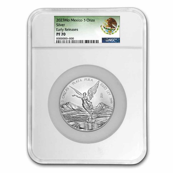 2023 Mexico 5 oz Silver Libertad Proof PF-70 NGC (ER) 2023 Mexico 5 oz Silver Libertad Proof PF-70 NGC (ER)