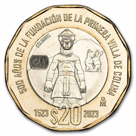 2023 Mexico Bimetallic 20 Pesos BU (First Villa of Colima)