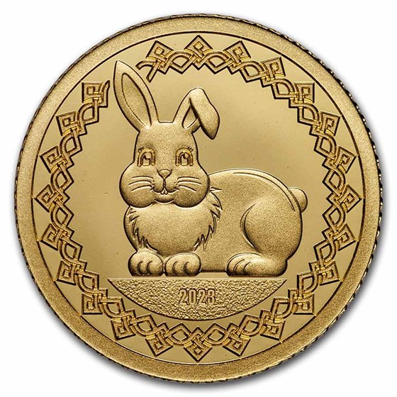 2023 Mongolia 1/2 gram Proof Gold Lunar Year of the Rabbit