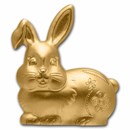 2023 Mongolia 1 oz Silver Gilded Lunar Sweet Rabbit