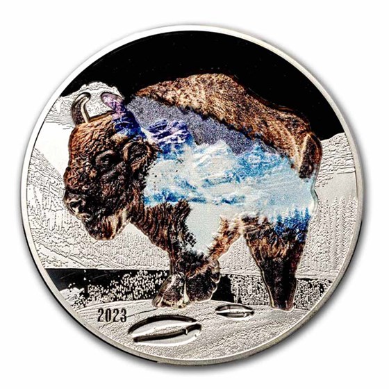 2023 Mongolia 2 oz Silver Into The Wild: Bison 2023 Mongolia 2 oz Silver Into The Wild: Bison