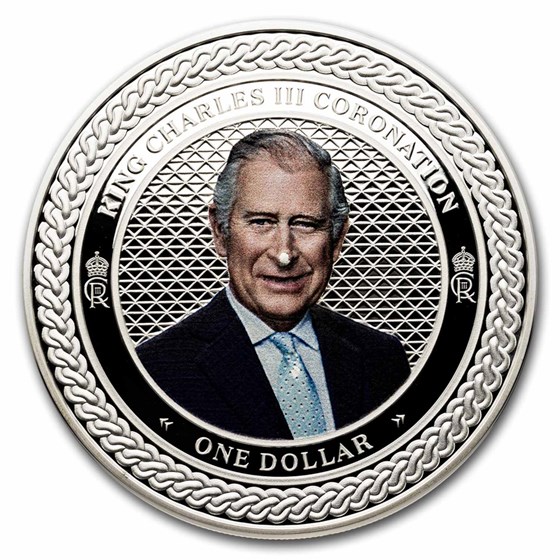 2023 New Zealand 1 oz Silver King Charles III Coronation Abrasion 2023 New Zealand 1 oz Silver King Charles III Coronation Abrasion