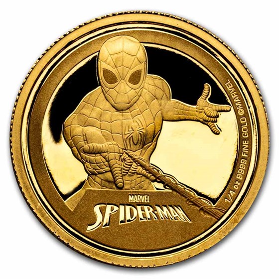 2023 Niue 1/4 oz Gold Coin $25 Marvel: Spider-Man™ (Box & COA) 2023 Niue 1/4 oz Gold Coin $25 Marvel: Spider-Man™ (Box & COA)