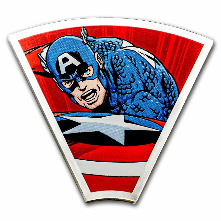 2023 Niue 1 oz Ag Avengers 60th Collection: Captain America + Box
