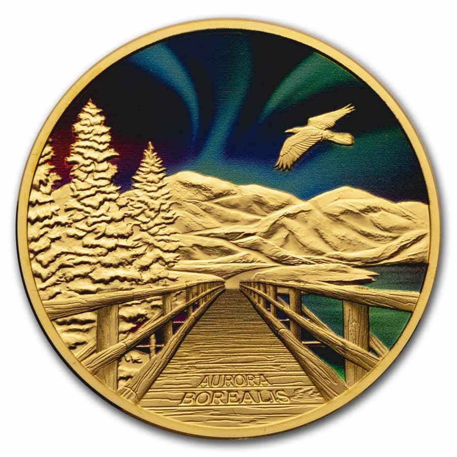 2023 Niue 1 oz Gold Proof Aurora Borealis